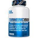 Urte Relief Gurkemeje med Bioperine - EVL 1500mg 95% Curcuminoid Gurkemeje med sort peber til fordøjelig hud immune lever og fælles støtte - ikke GMO Vegan supplement