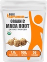 BulkSupplements.com Organic Maca Root Extract Powder - Organic Maca Powder, Nutritional Supplement - Vegan & Gluten Free, 1,8g per servering, 100g (3,5 oz) (Pakning med 1)
