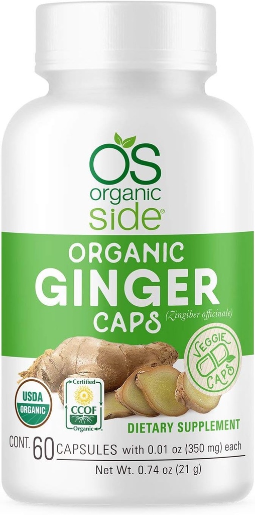 124; Organic Ingefær Kapsler • 124; fordøjelsesstøtte • 124; USDA Certified Organic, Non- GMO, Vegan • 124; 60 Easy- to- Swallow Kapsler for Natural Wellness