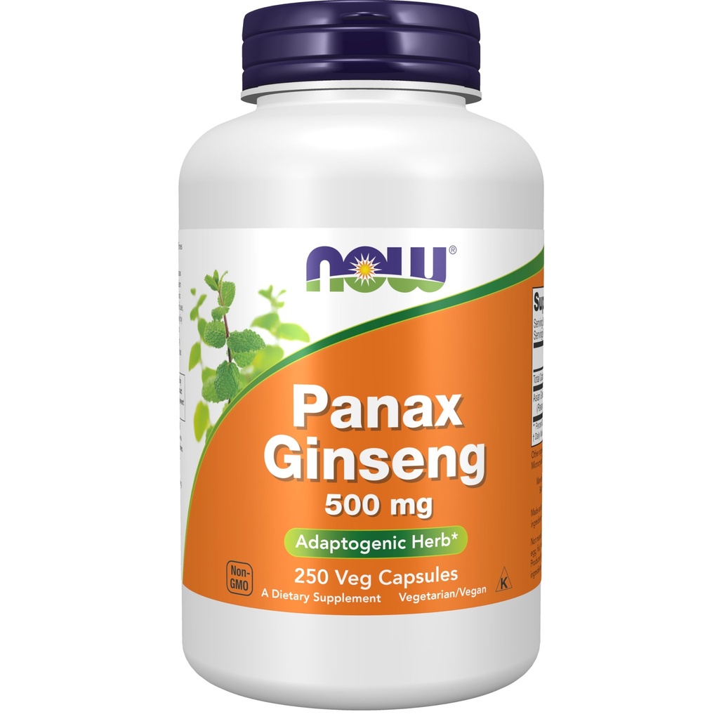 Now Foods Supplements, Panax Ginseng (Root) 500 mg, Adaptogen Herb *, 250 Veg kapsler