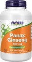 Now Foods Supplements, Panax Ginseng (Root) 500 mg, Adaptogen Herb *, 250 Veg kapsler