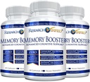 Forskning Verified Memory Booster - Nootrop Supplement - Forbedre kognition og hukommelse - Lions Mane, Ginkgo Biloba, BioPerine - 3 måneders levering - Non- GMO - Made in USA