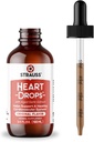 Strauss Naturals Heart Drops - Natural Mistletoe & Lagrede Hvidløg Uddrag Heart Health Supplement - Hjælper med at bevare sunde hjerte-kar-system - Vegan & Non- GMO - 100 ml flaske