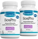 EuroMedica Bospro- Boswellia Serrata Extract Supplement - Kosttilskud til sund lungestøtte - Urtetilskud Formel - 60 Softgels, 2 Pack (120 Softgels)