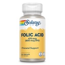 SOLARAY folinsyre - B9-vitamin folinsyre tillæg, Prenatal Vitamin - blodcelle udvikling support - Vegan, Lab Verified, 60- dag garanti - 100 Servere, 100 VegCaps