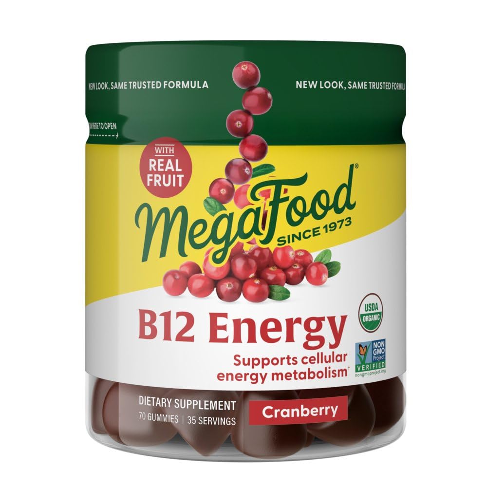 Meter B12 Vitamin B12 Energy Gummies - Vegan - Med Methyl B12 Vitamin til støtte Cellular Energy Production - Tranebær - Daily Vitamin B12 Supplement - USDA Organic - 70 Gummies, 35 Servere