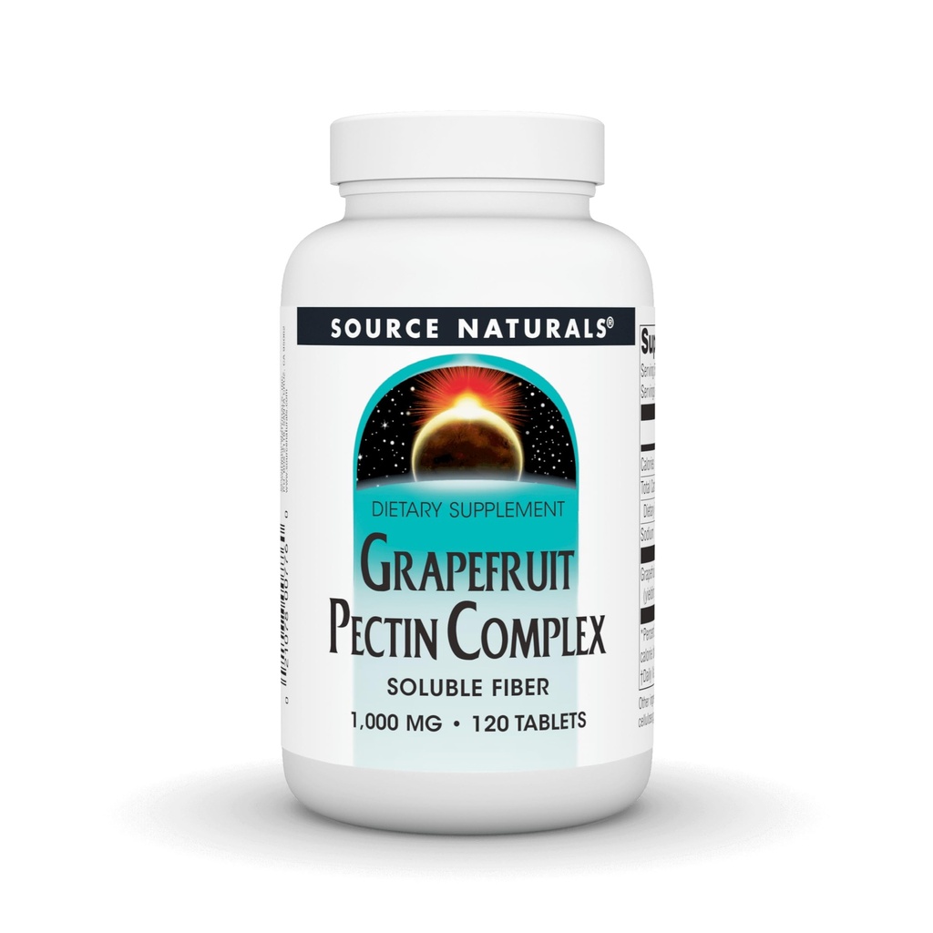 Source Naturals Grapefrugt Pectin, Opløselig Fiber - 1000 mg Kosttilskud - 120 tabletter