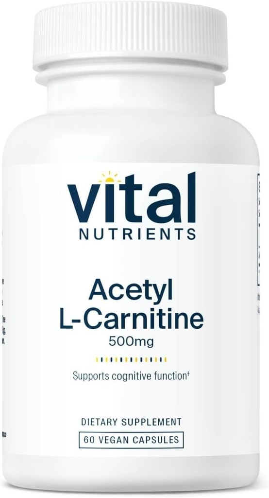 Vital Nutrients Acetyl L-Carnitine 500mg | Brain, Memory, and Cognitive Support Supplement* | Vegan | Gluten, Dairy, Soy Free | Non-GMO | 60 Capsules