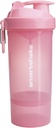 Smartshake O2GO ONE Plastic Protein Shaker Flaske 800 ml • 124; 27 oz - Læbefast Screw- on Lid - BPA Free - Unisex - Light Pink