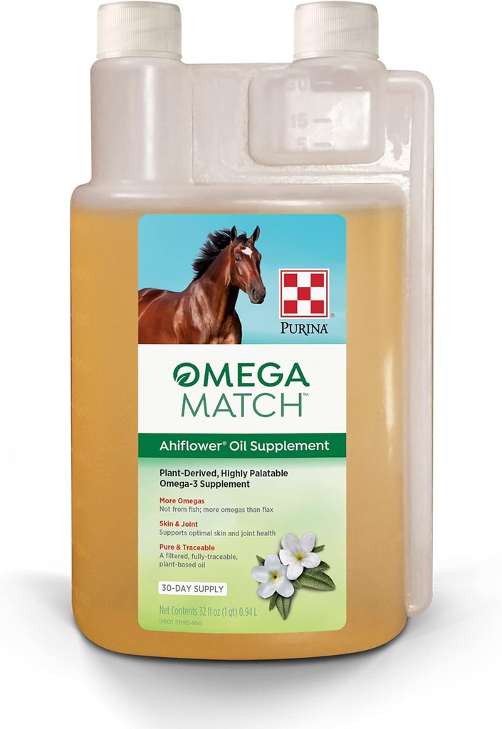 Purina Ahiflower Oil Horse Supplement 124; 32 Ounce (32 OZ) Flaske