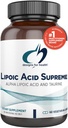 Designs for Health Lipoic Acid Supreme - 300mg Alpha Lipoic Acid with Taurine - Vegan, Non- GMO ALA supplement (60 kapsler)