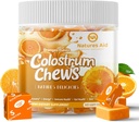 Colostrum Chews Supplement med probiotika til Gut Sundhed, Bloating, immunforsvar, hud, hårvækst og skønhed - Orange Flavor (60 Servere)