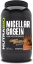 NutraBio Casein Protein Powder, Micellar Casien Powder, 25g Slow Digesting Protein, Hjælper holde dig fuld, Overnight Muscle Recovery & Growth, BCAA & EAA, Gluten Free, Soy Free, 2lb Chokolade