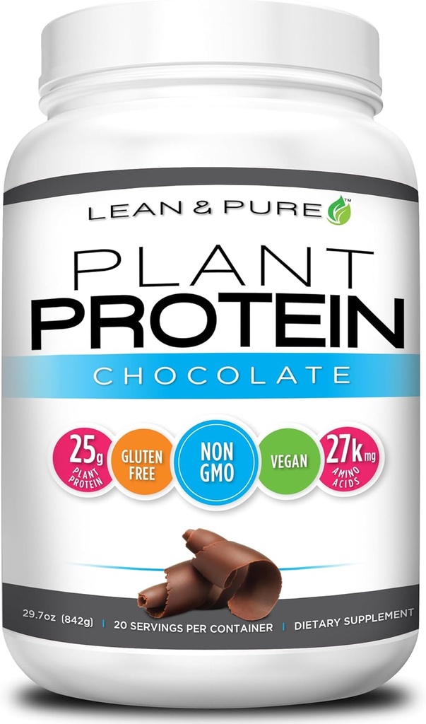 Lean & Pure Plant Protein, 25g Protein, Non GMO, Vegan, Gluten Free. Lav Carb, 842g, Chokolade