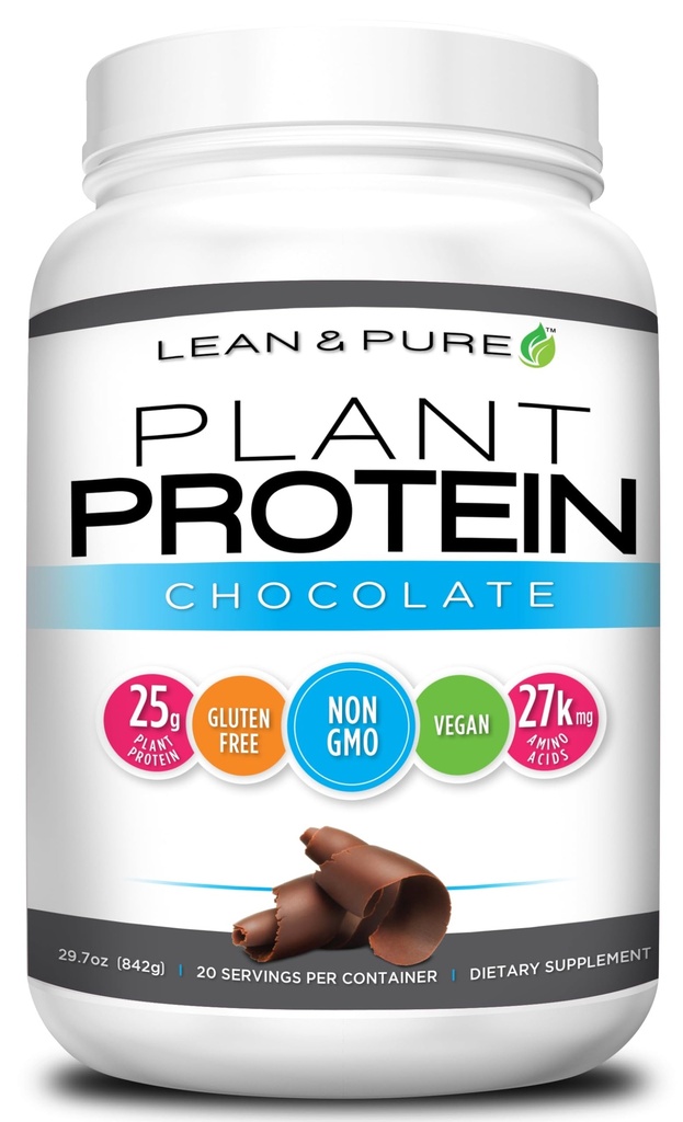 Lean & Pure Plant Protein, 25g Protein, Non GMO, Vegan, Gluten Free. Lav Carb, 842g, Chokolade