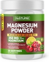 Bygget af Nature Magnesium Powder - Anti- Stress Drink Mix til ro og regelmæssighed - Magnesium Citrate Supplement - Afslapning, Muskel & Hjertestøtte - Tranebær Lemonade Flavor - 30 Servering