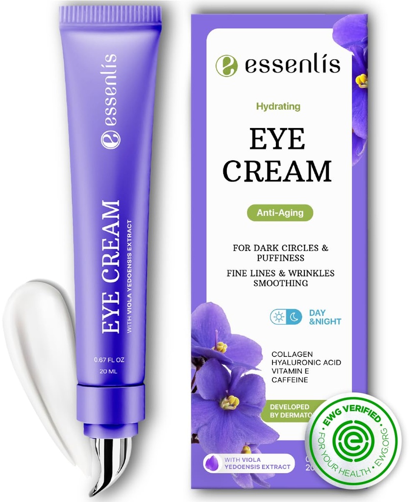Koffein Eye Cream til mørke cirkler og puffiness, tasker under øjne, Collagen Anti Aging Dag og nat korridor for kvinder og mænd