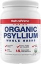 Yerba Prima Organic Psyllium Hele Husene Colon Cleanser - 20 oz - Natural Daily Dietary Fiber Supplement 20oz, Colon Cleanser, Regularitet & Detox Cleansering Support, Gluten Free, Non GMO, Vegan