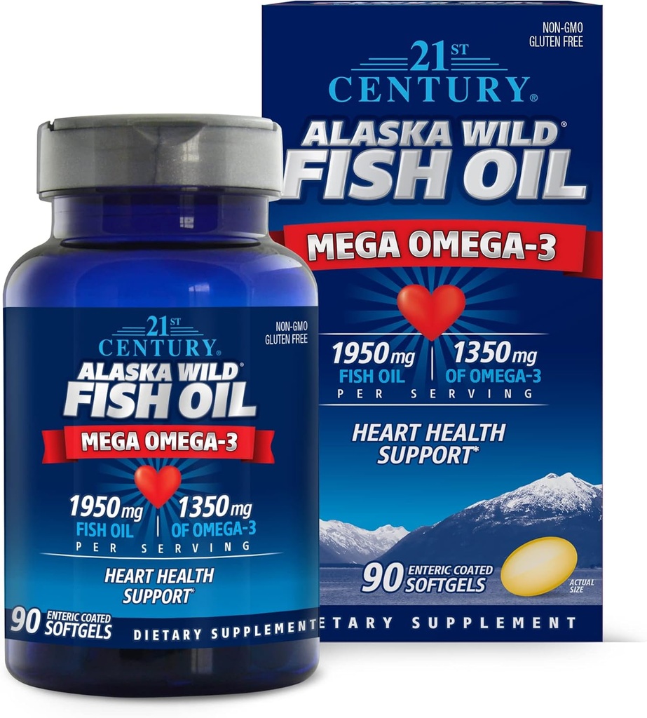 21. århundrede Alaska Wild Fish Oil Softels, 90 Greve