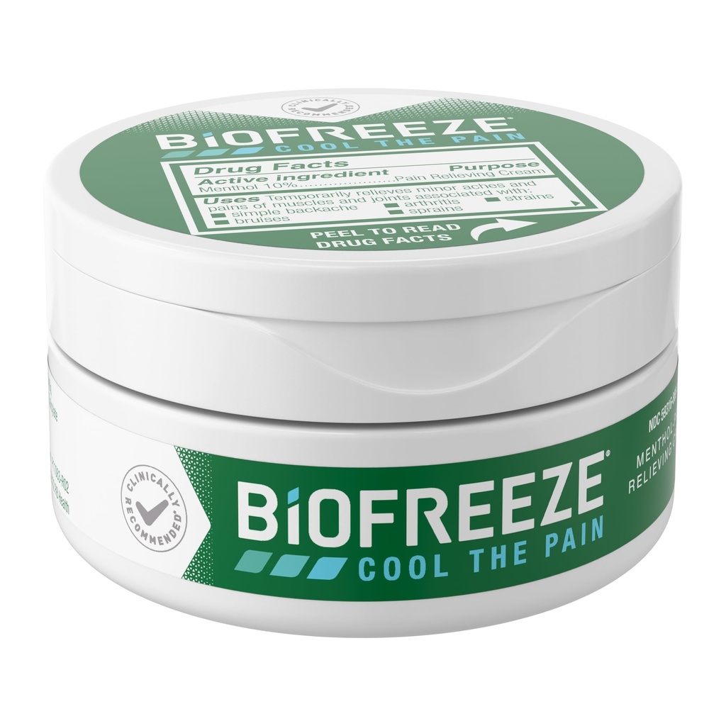 Biofreeze Smerte Relief Cream til Knee, Neck, Hip, Joint, Shoulder, & Simple Backache, Gigt Smerte Reliever, Sore Muskel Relief, Køling Menthol Smerte Cream, 3 Oz