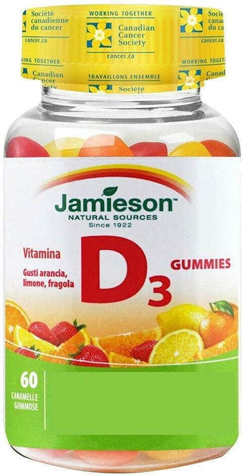 Jamieson D-vitamin Gummies 1000 IE - Orange, Jordbær, Lemon, 60 'erne