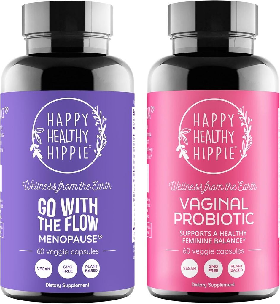 Happy Sund Hippie Vaginal Probiotika til kvinder & Gå med Flow Menopause Support