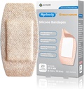 Silikone Adhesive Bandages Large Sizes for Følsomme Fragil Hud 2 "x4" 20 Count Flexible Fabric Latex Free Hypoallergen Breatable XL Bandages for Adhesive Allergy Wounds