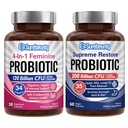 Probiotisk Bundle, 4- 1- feminin probiotisk (30ct) & Supreme Gendanne Probiotisk (60ct), 2 pakker, Tranebær Vaginal Support, GI Tract Balance, Vegan, Non- Dairy