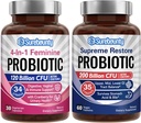Probiotisk Bundle, 4- 1- feminin probiotisk (30ct) & Supreme Gendanne Probiotisk (60ct), 2 pakker, Tranebær Vaginal Support, GI Tract Balance, Vegan, Non- Dairy
