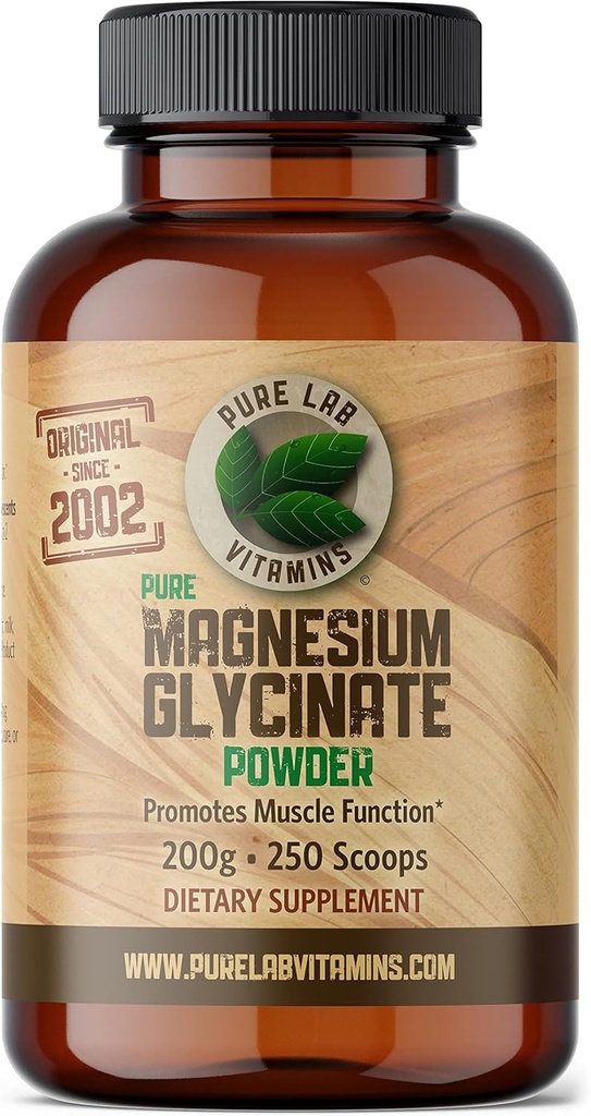 Magnesium Glycinate - 200 g Pure Powder af Pure Lab Vitaminer, Vegan, Gluten-, Sugar-, Soy Free Made in Canada