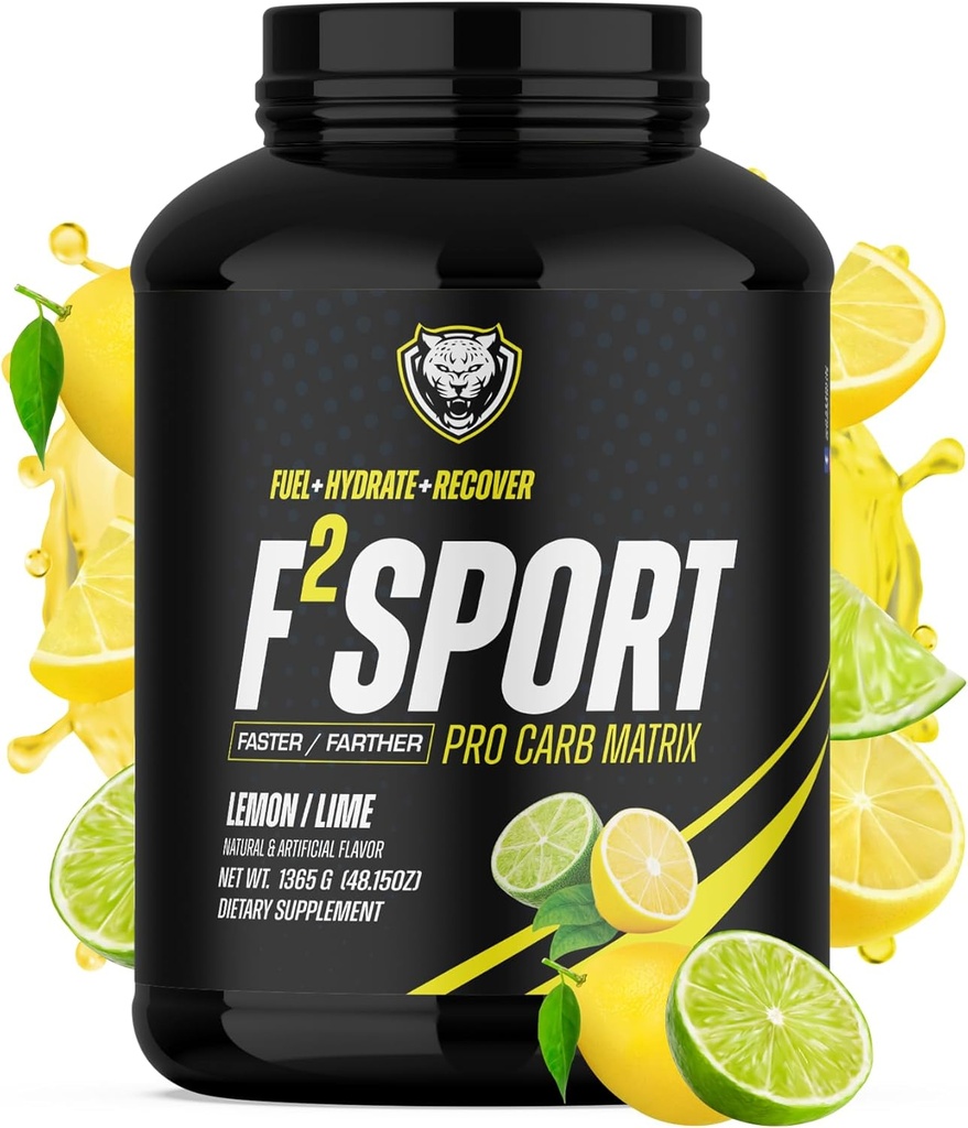 6AM Run F2 Sport Pro Endurance Fuel - Cluster Dextrin ® Carb Matrix med Electrolytes for Running, Training & Recovery (50 Servere, Lemon Lime)
