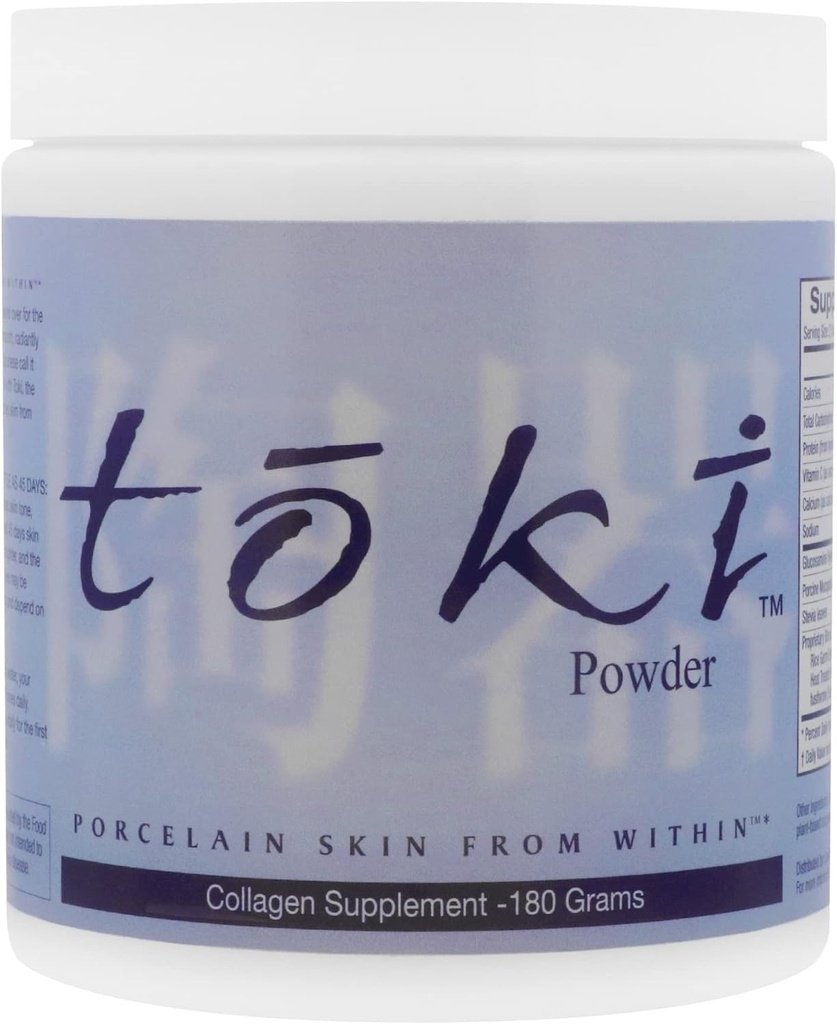 Lane Innovative - Toki Powder, Collagen supplement til hud, Collagen peptider til Anti- Aging, Anti- Wrinkle Formel, Hjælper Reducere aldersspots, Peptider til ungdommelig hud (30 Servere)