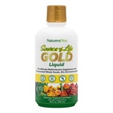 NaturesPlus Kilde til liv Guld Multivitamin Væske - 30 oz - med vitaminer D3, B12 & K2 - blod, ben & immunforsvar - Vegetar & Gluten Free - 30 Servere