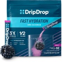 DripDrop Hydration Pakker - Berry - Single Serve Electrolytes Powder Drink Mix - Non-GMO, Gluten Free, Vegan - 32 sticks
