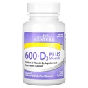 21. århundrede Calcium 600 Plus D Plus mineral kapsler, 120Count (27498)