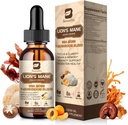 Lions Mane Mushroom Liquid Drops, 8 i 1 Mushroom Complex supplement med Irish Sea Moss, Chaga, Tyrkiet Hale, Cordyceps & mere til hjerne, fokus, kognitiv & immunforsvar, Vegan, Peach Flavor, 60ml