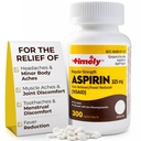 TIME-CAP LABS, INC. Timebasis 300 Tæl regulær styrke Aspirin 325mg for voksne - Sammenlignet med Bayer - Overtrukket regulær styrke Aspirin tabletter - Smerte Reliever for mindre Aches og Pains - Made in USA