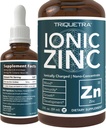 Ionic Liquid Zink - 8 Måned Supply, Justerbar dosering til voksne - Høj Absorption, Vegan, glasflaske - Understøtter immunsystemet, hjerne og thyreoideasundhed - Essential Mineral Supplement (2 oz)