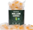 Mullein Gummies - Mullein Leaf Extract for Lungs - 2000mg Mullein - Lung Cleanse Supplement - Alternativ til Mullein Drops, Kapsler - Mucus Remover & Mucus Relief (1Flaske)