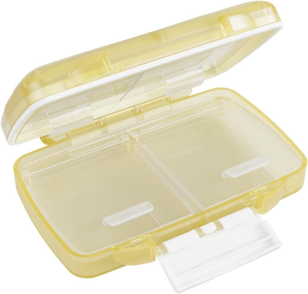 EZY DOSE Moisture- Proof Pill Case, Medicine Planner, Vitamin Organizer Box, Travel- Friendly, Latch- Lukning for at sikre indhold, 4 Individuelle Compartments of Multiple Sizes med Tight Seal, Lille, Cream