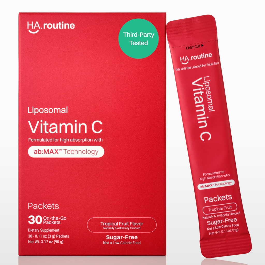 Liposomal C-vitamin pulver, Sugar- Free Flavored Pakninger til voksne, 500mg On- The- go immunsupport supplement, kraftfuld antioxidant, Energy Booster - 30x Pakninger, Tropical Fruit Flavor
