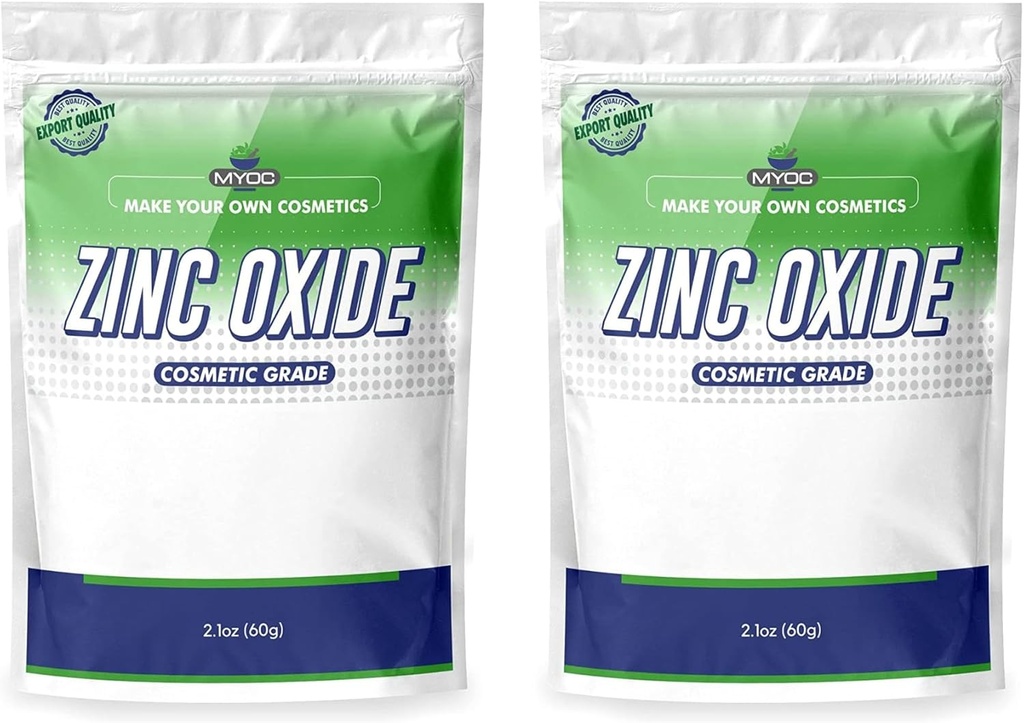 Hvid zinkoxid Pulver -60 Gm (2,11 Oz (pakke med 2))