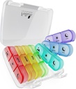 Fullicon Weekly Pill Organizer, Pill Organizer 3 Times A Day for Travel, Spill Proof Pill Holder 7 Day, Large Pill Organizer for Medicine, Vitamin, Fish Oil, and Supplement (Clear Rainbow)