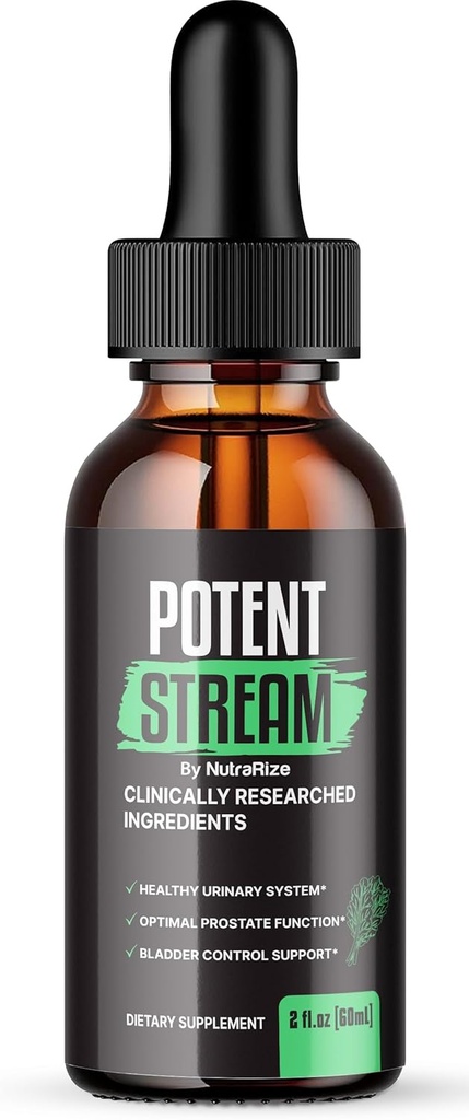 NutraRize Potent Stream Drops, Avanceret prostata supplement - Naturlig støtte til prostata sundhed, maksimal styrke, Anmeldelser (30 Servere)