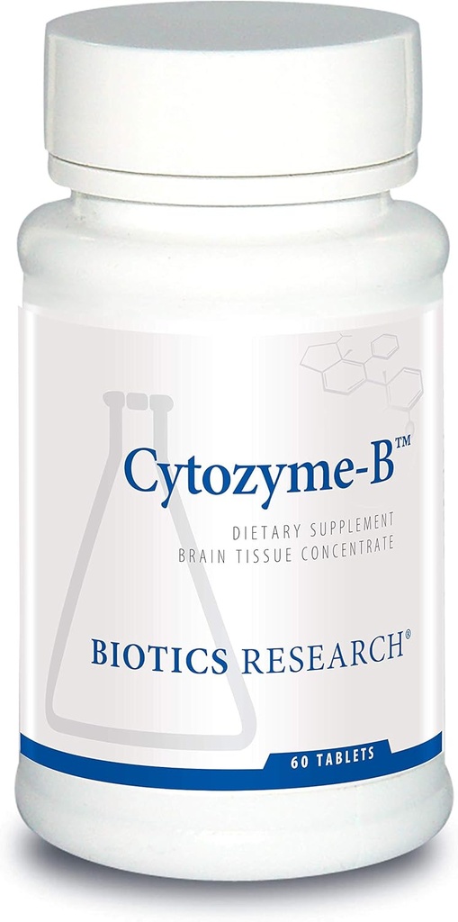Biotics Research Cytozyme B understøtter hjerne sundhed. Raw Lamb Brain, Forbedrer hukommelsen, understøtter mental Klarhed og Acuity, Potent Antioxidant Aktivitet, Medical, Catalase, 60 tabletter
