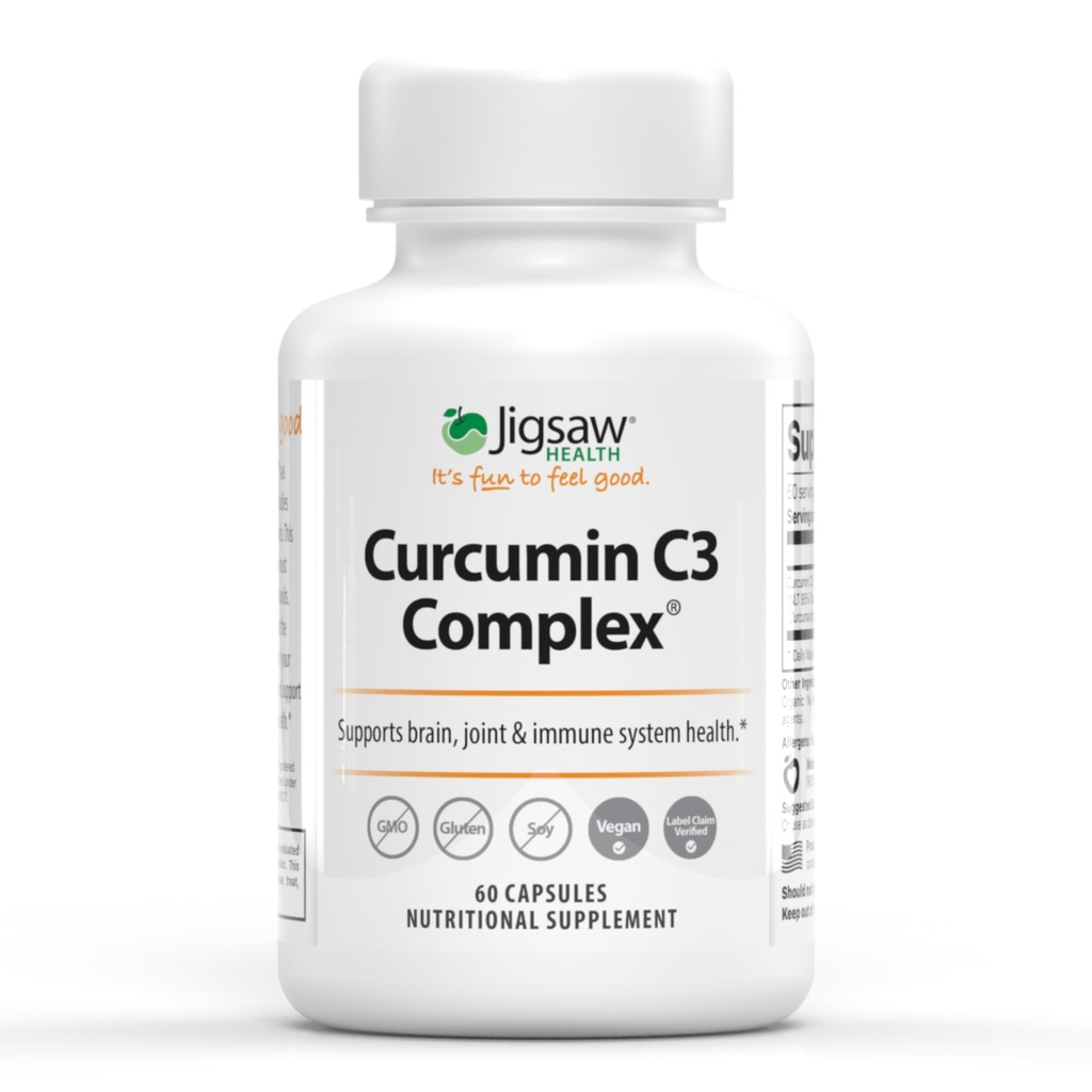 Jigsaw Health Curcumin C3 Complex 124; Curcumin Kapsler Antioxidant Support 124; 60 Kapsler 124; 60 Servering