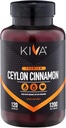 Kiva Premium Ceylon kanel pulver kapsler (120 Veggie kapsler), Pure Ceylon kanel fra Sri Lanka, Vegan, Non- GMO, Gluten- fri