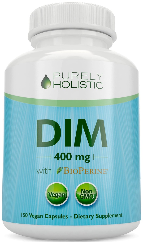 DIM supplement 400mg Plus Bioperine - 150 Vegankapsler - 5 måneders forsyning - Hormonbalance for kvinder & mænd - høj styrke diindolylmethan