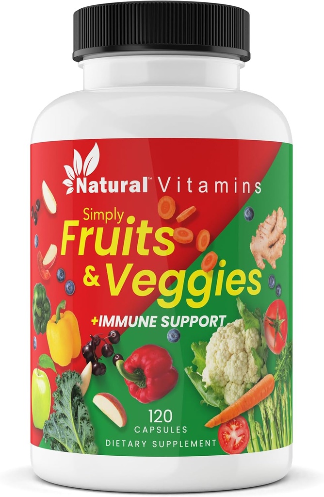 Frugt & grøntsager supplement kapsler - høj-potens daglig Wellness Blend - pakket med essentielle vitaminer, antioxidanter, og mineraler - understøtter Balanced Nutrition & Optimal sundhed (rød og grøn)