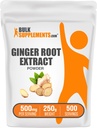 BulkSupplements.com Ginger Root Extract Powder - Ginger Supplement, Ginger Root Powder - Herbal Supplement, Gluten Free, 500mg per Serving, 250g (8,8 oz) (Pack of 1)
